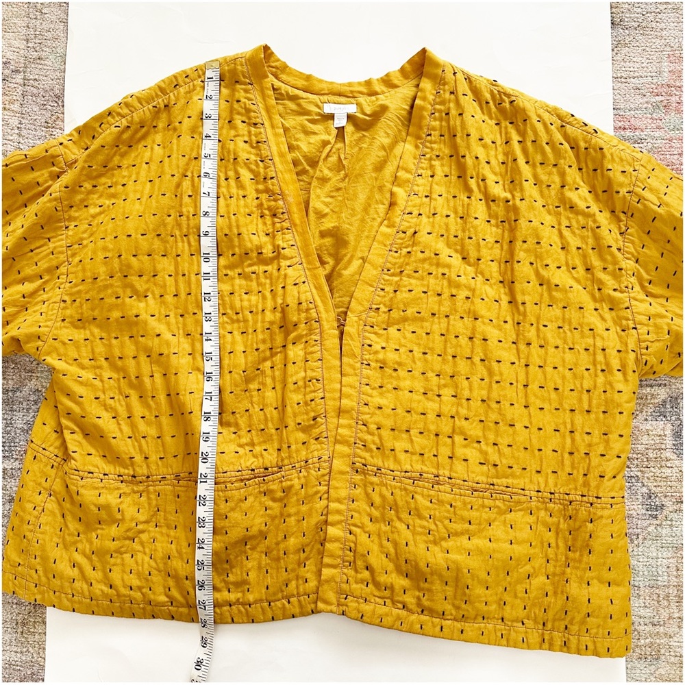 J. Jill Pure Jill Kantha-Stitched Kimono Jacket size 4X Color Golden Rod #238944 - Picture 6 of 13